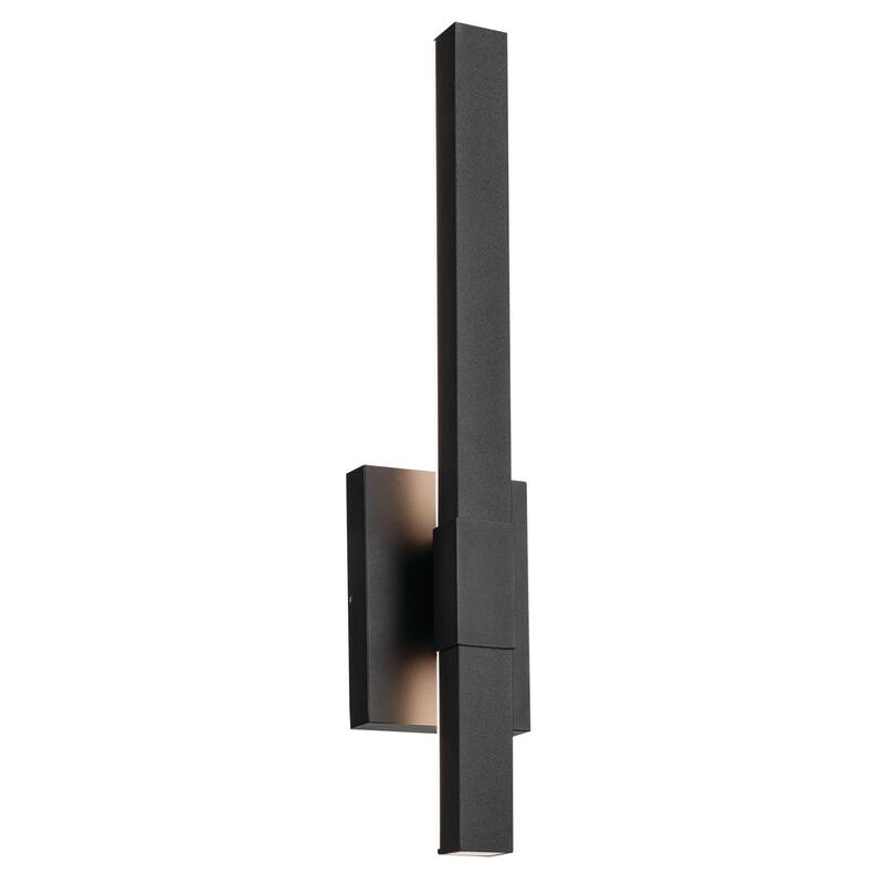 Kichler Lighting Nocar 22.25 in. 1-Light Textured Black Integrated LED Outdoor Wall Sconce