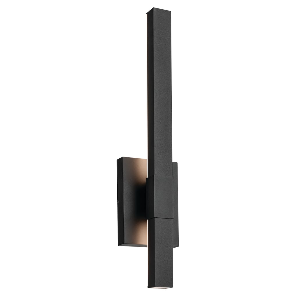 Kichler Lighting Nocar 22.25 in. 1-Light Textured Black Integrated LED Outdoor Wall Sconce