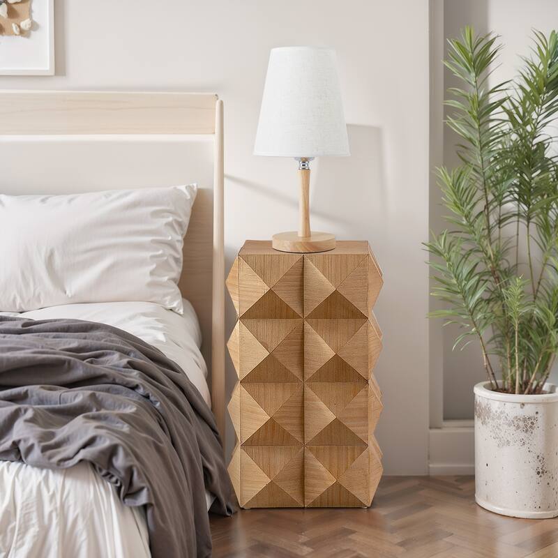 23.62" Height Three-dimensional Embossed Pattern Design Retro Side Table