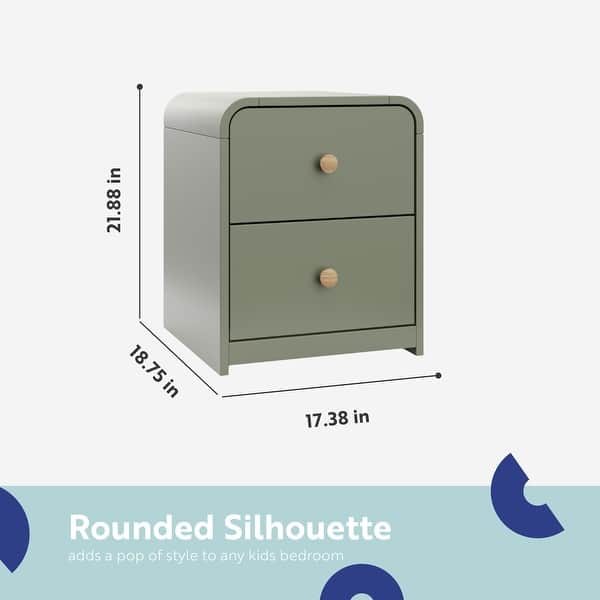 dimension image slide 2 of 4, Storkcraft Next Santos 2-Drawer Nightstand