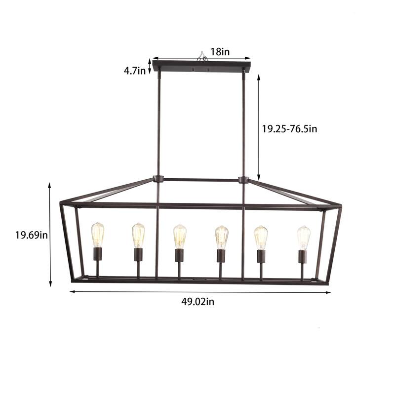 6 lights Uplight ETL Geometric Incandescent Pendant Light