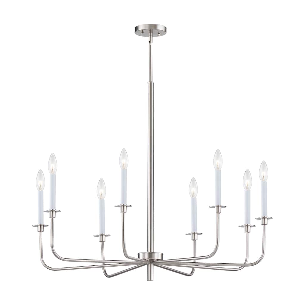 Lexington Green 38-inch Wide 8-Light Chandelier in Brushed Nickel - 38in W x 38in D x 32in H