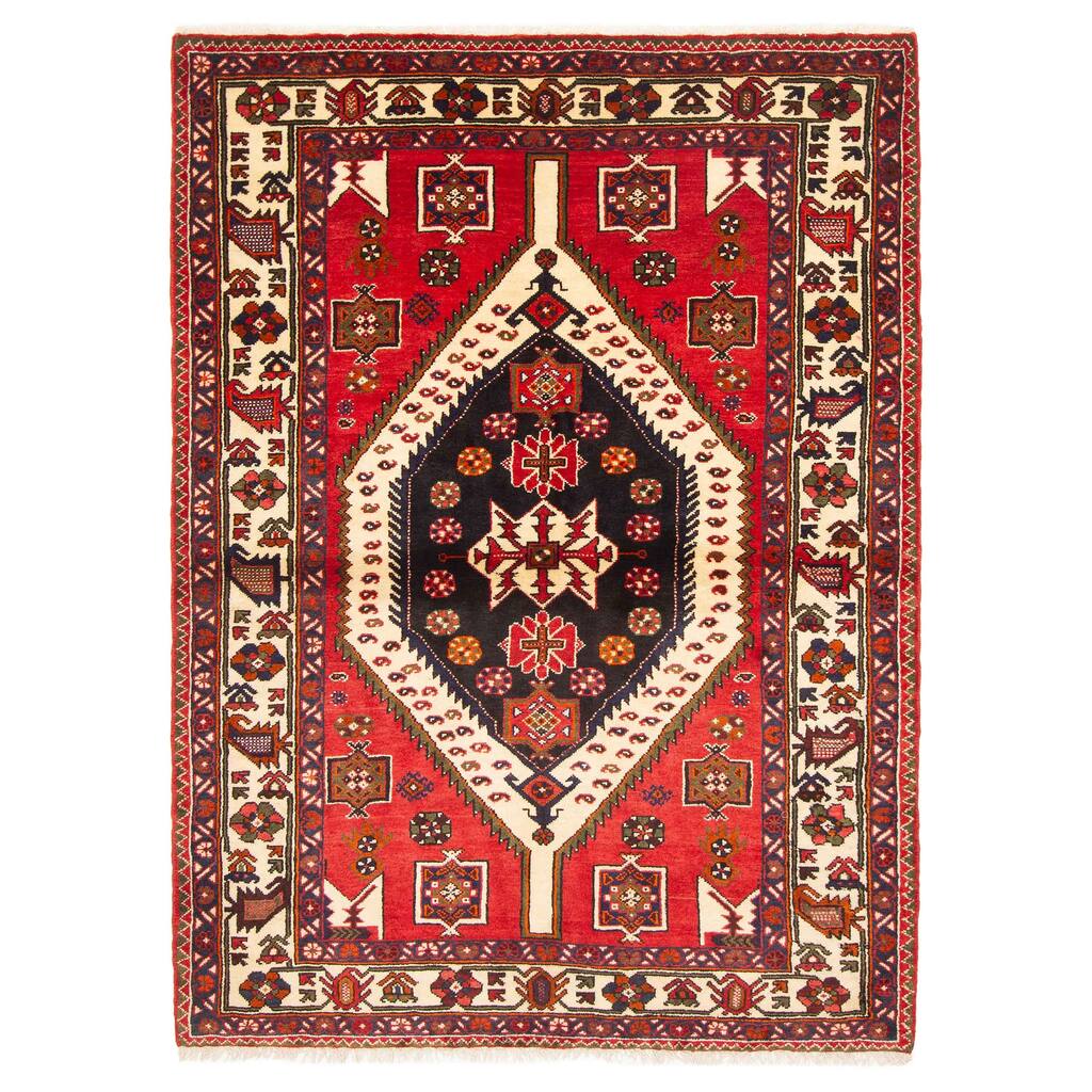 ECARPETGALLERY Hand-knotted Anadol Red Wool Rug - 5'1 x 6'11