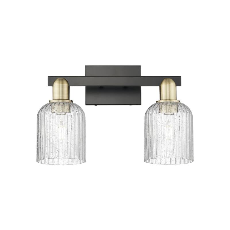 Innovations Lighting 716-2W-11-16 Bridal Veil Vanity Bridal Veil 2 - Black Antique Brass / Seedy