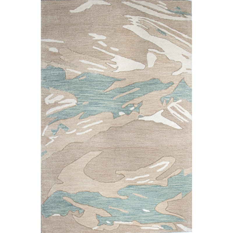 Bashian Cierra Beige & Teal Contemporary Area Rug