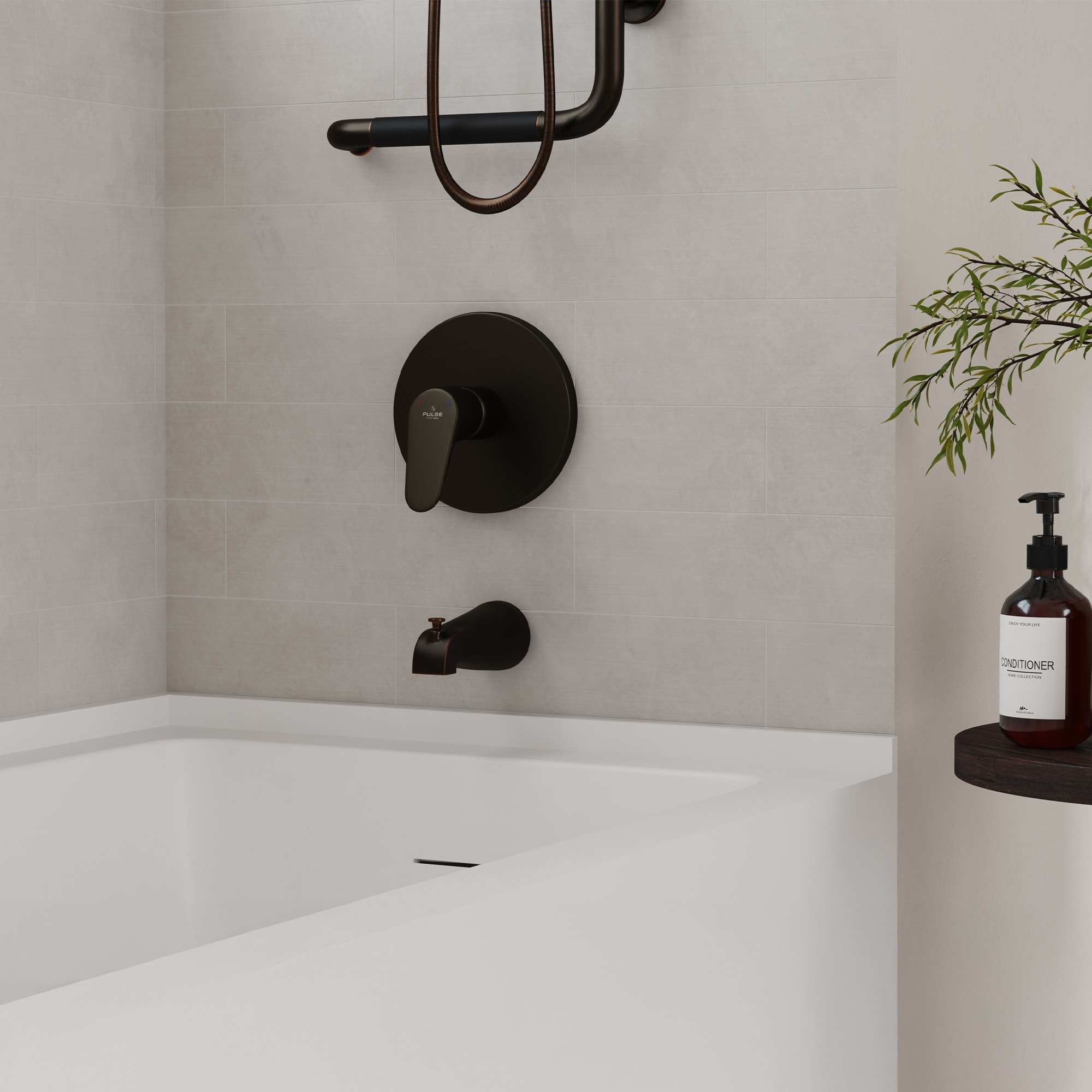 PULSE ShowerSpas Tub Spout with Diverter Universal Connection in Oil Rubbed Bronze