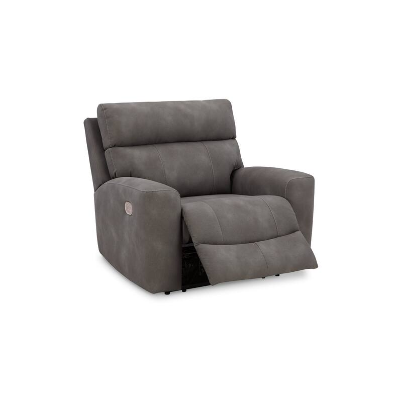 Corbin Power Recliner Chair, Adjustable, USB Port, Gray Faux Leather