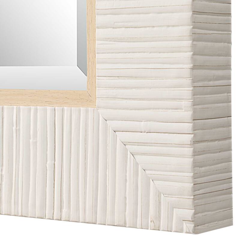 Copper Grove Faux Rattan White Mirror