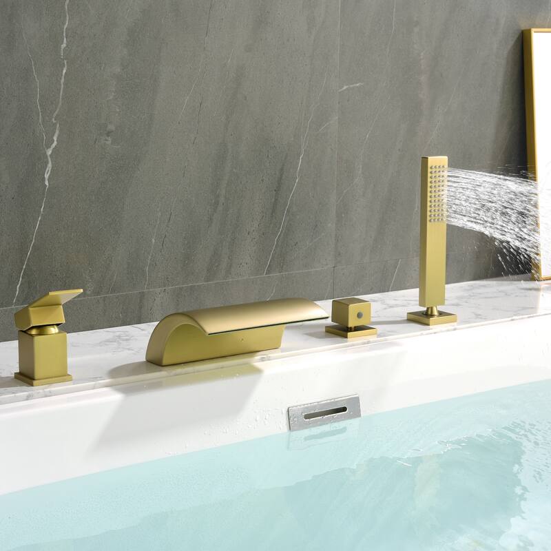 Tub Deck Mount Roman Tub Faucet with 1-Hand Shower