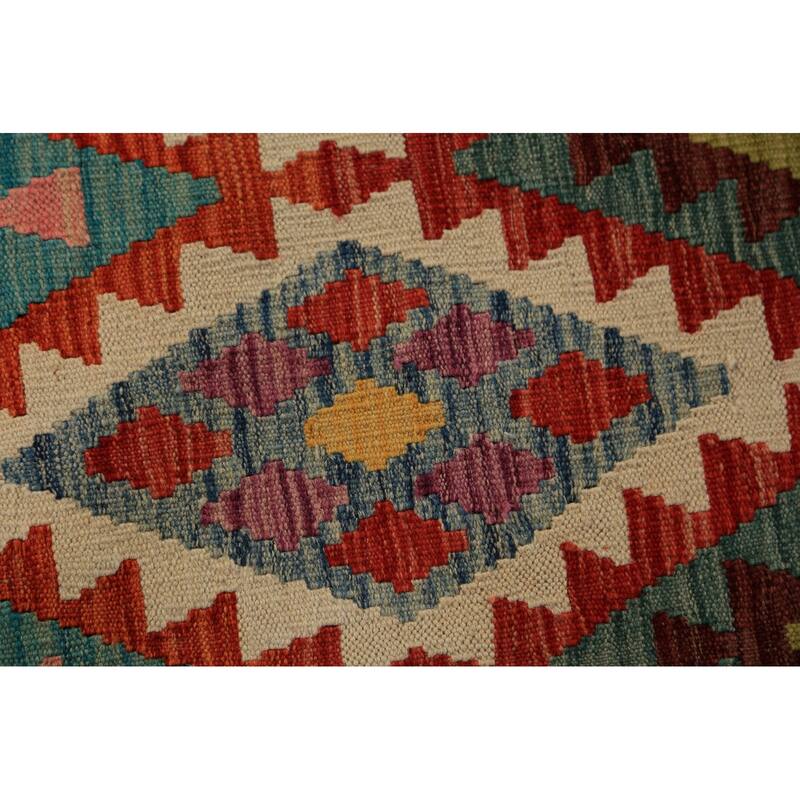 Kilim Oriental Area Rug Hand-Woven Wool Carpet - 8'2" x 9'8"