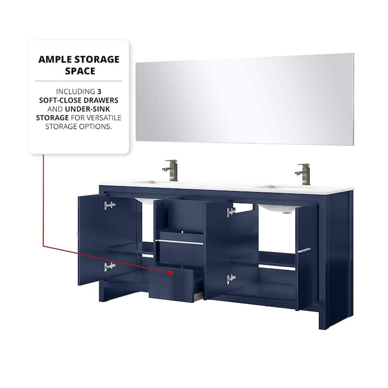 Lafarre Bath Vanity with Quartz Top, Sink, Mirror and Chrome Faucet