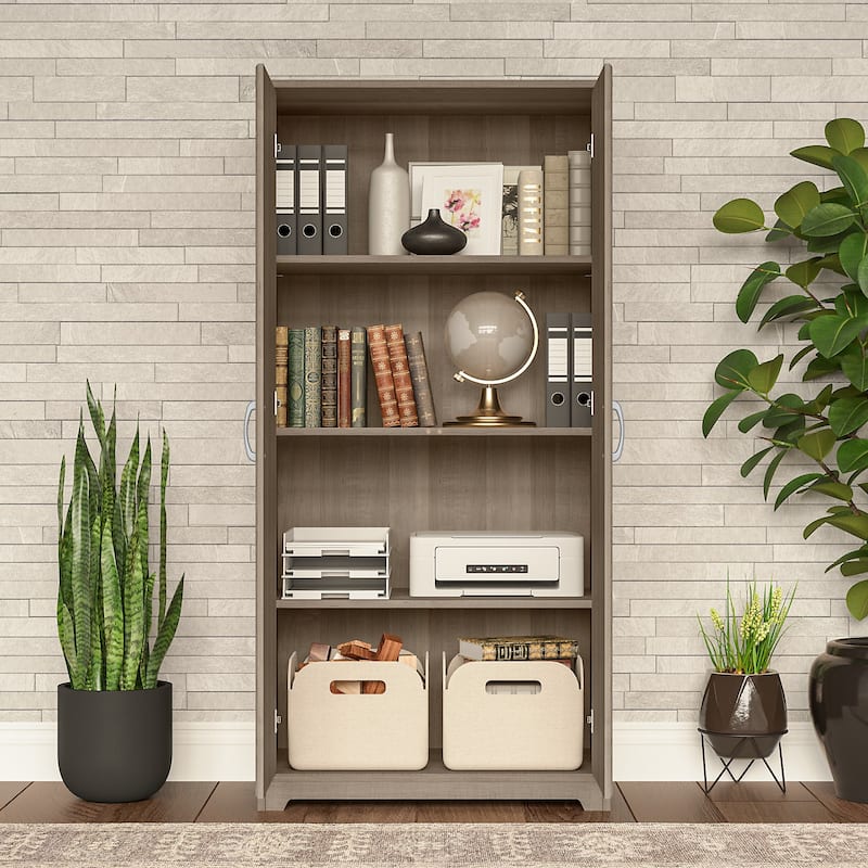 Cabot Tall Storage Cabinet with Doors by Bush Furniture