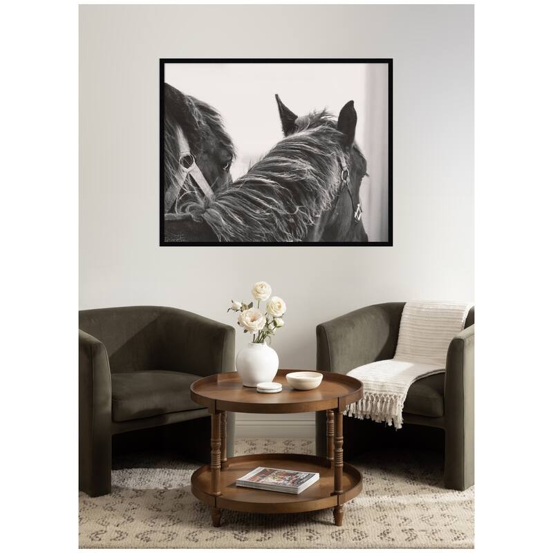 Kate and Laurel Black Horses by Emiko and Mark Franzen F2 Images Framed Wall Art Print