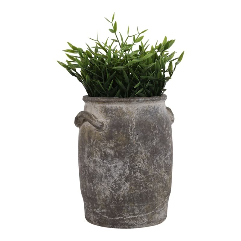 Ceramic Table Vase Rustic Handles Textured Artisan Decorative Accent