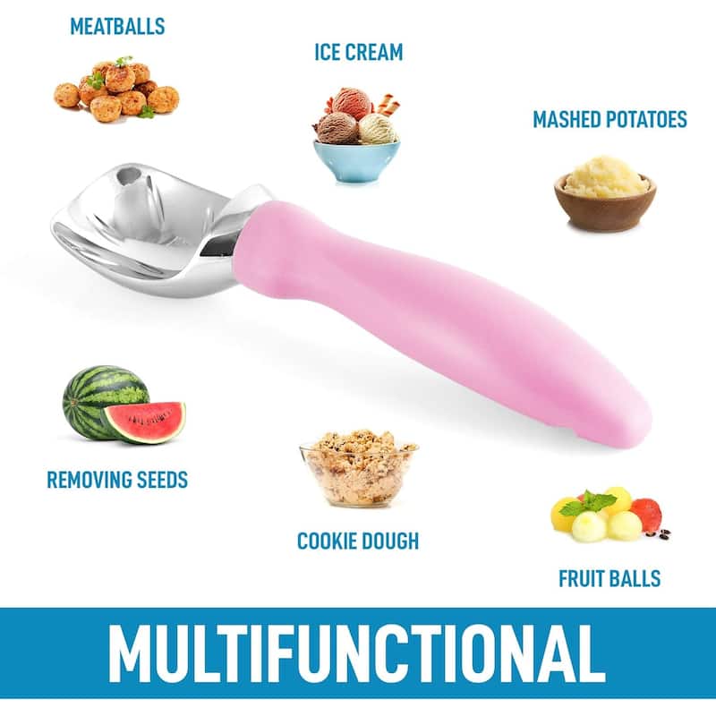 Zulay Kitchen Ice Cream Scoop With Soft Easy Grip Handle