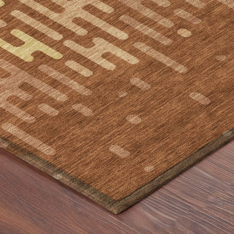 Machine Washable Indoor/ Outdoor Modern Kingman Chantille Rug