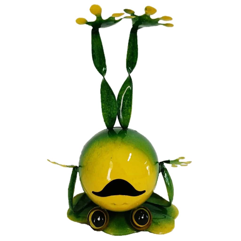 10" Iron Frog Standing On Head