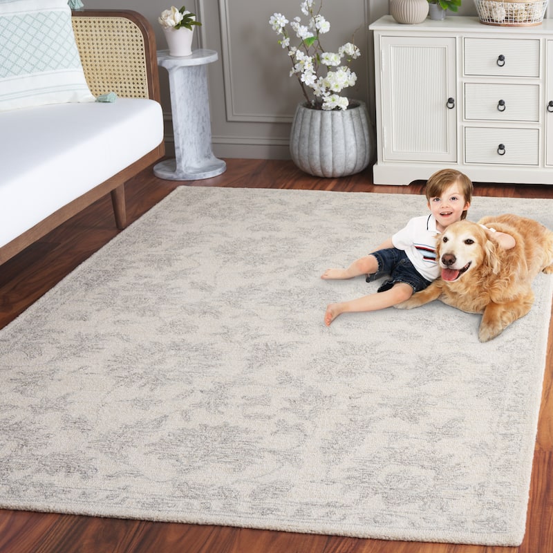 SAFAVIEH, Handmade Ebony Zanica Modern & Contemporary Wool Rug