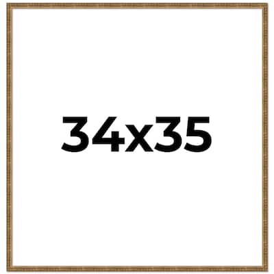34x35 Frame Black Real Wood Picture Frame Kingsley Gold Distressed Photo Frame with UV Acrylic Foam Board Backing &