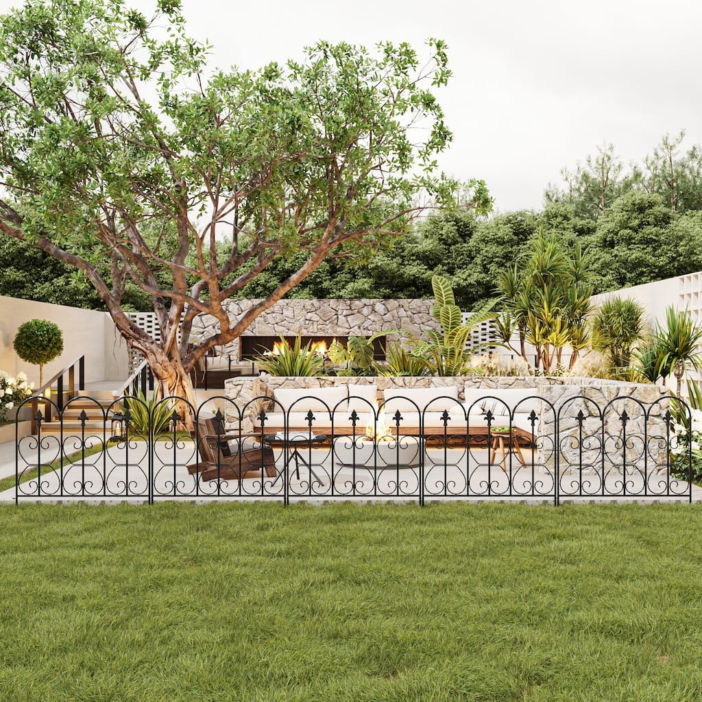 5/10-Pack Decorative Metal Garden Fence Panels Rustproof Outdoor Landscape Edging for Yard