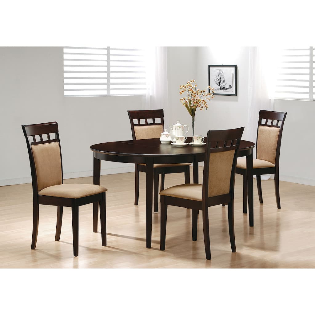 Gabriel Extension Leaf Dining Table Set Cappuccino