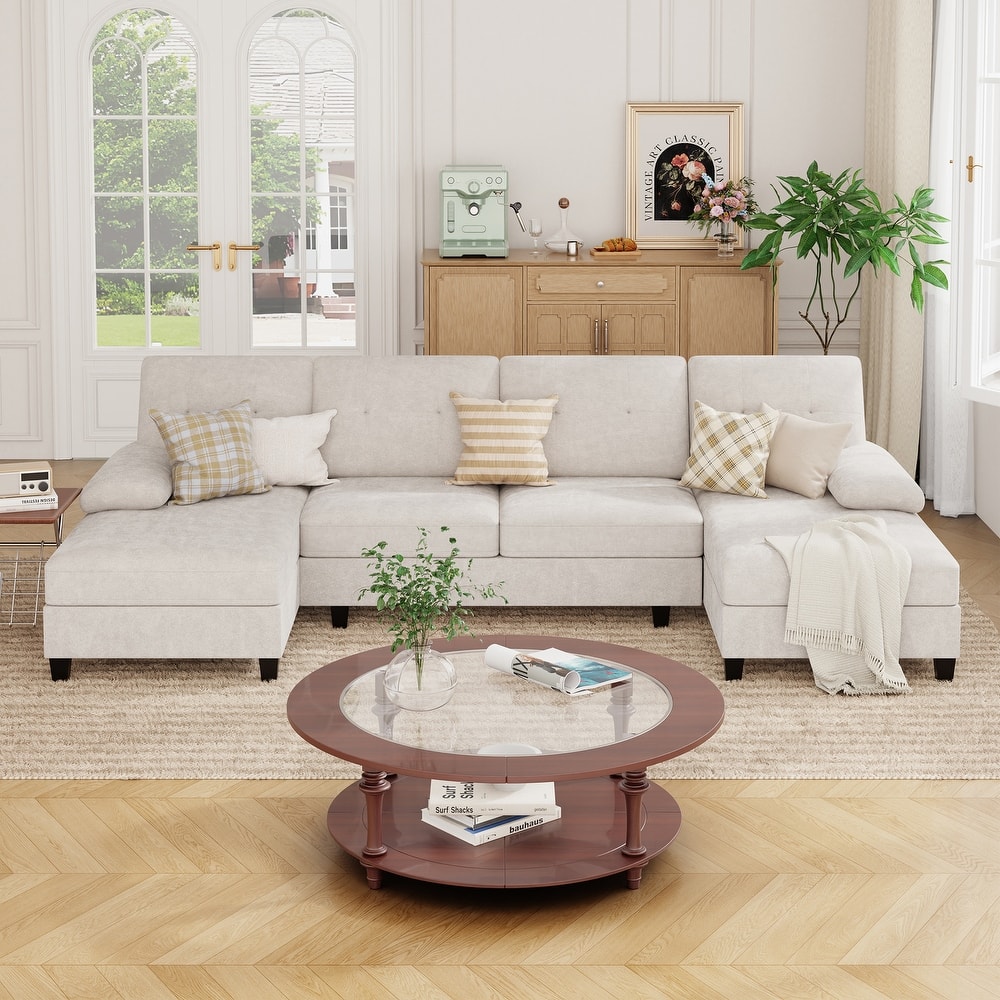 106'' Sectional Sofa with Thick Cushions for Living Room