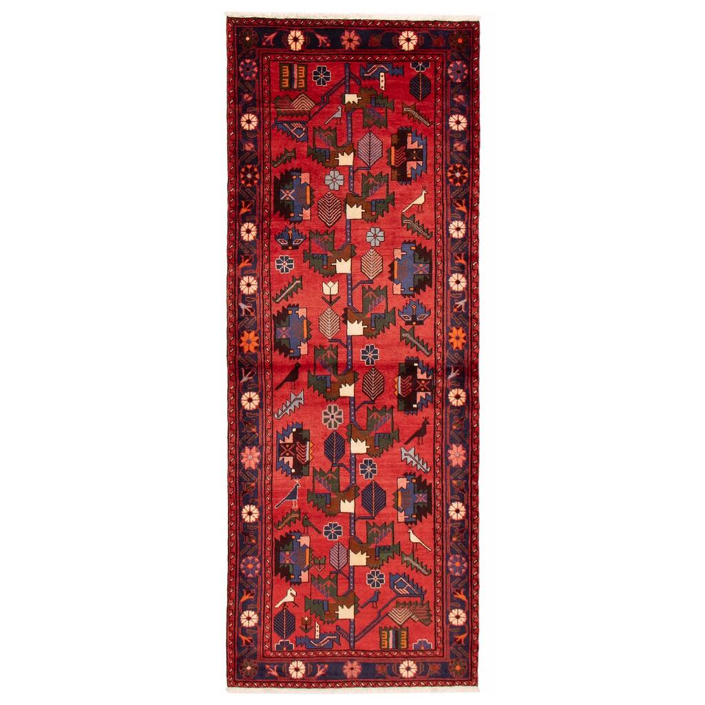 ECARPETGALLERY Hand-knotted Andelz Red Wool Rug - 3'6 x 9'5