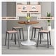 preview thumbnail 65 of 69, Tresse Modern Stackable Dining Stool with Wicker Seat for Dining Room, Garden, Patio, Indoor or Outdoor - No Assembly Required