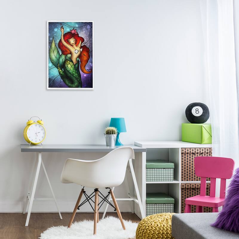 Stupell Undersea Dreaming Mermaid Framed Giclee Art Design By Mandie Manzano