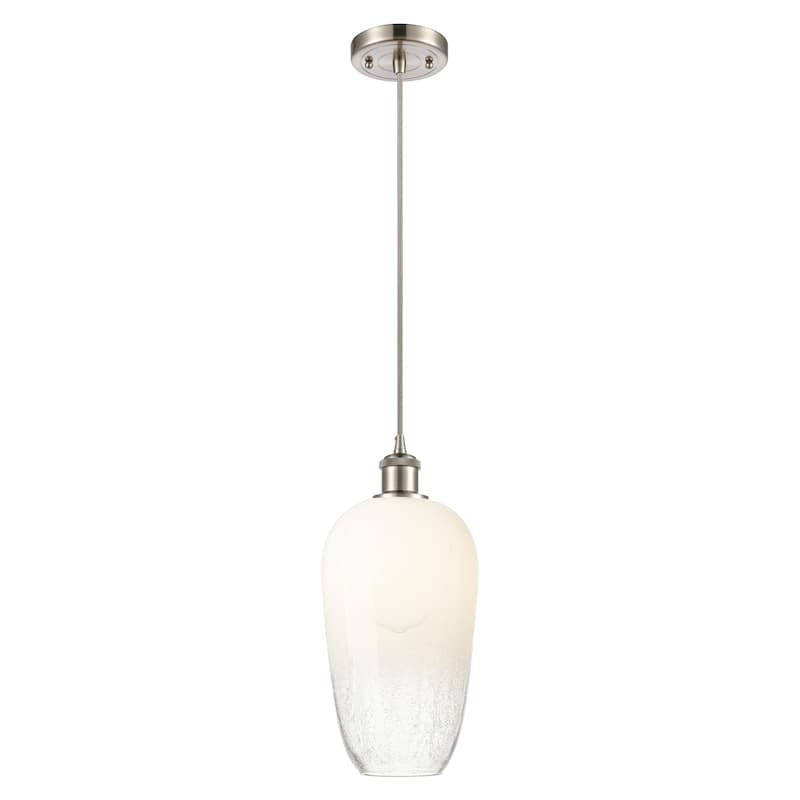 Innovations Lighting Endless Possibilities Ballston - Brookhaven Flute - 1 Light 7" Cord Hung Mini Pendant - Brushed Satin Nickel/Opal