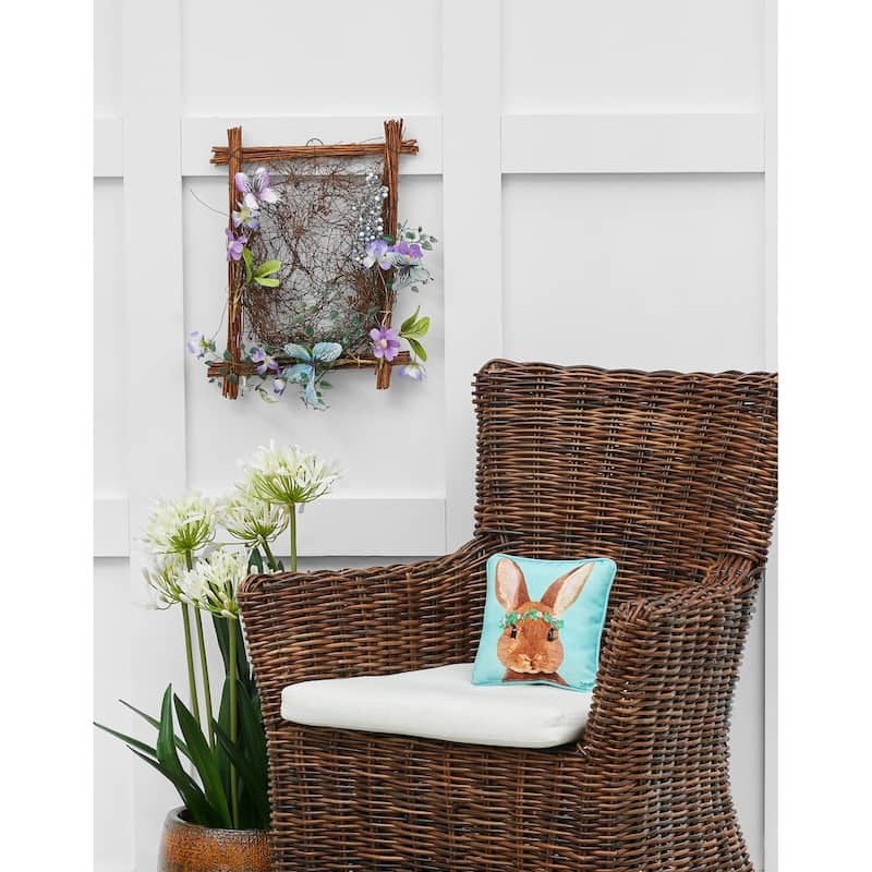 8" x 8" Clover Easter Bunny Spring Petite Printed Throw Pillow
