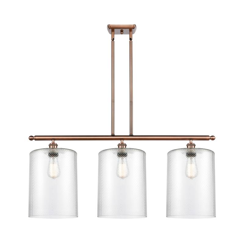 Innovations Lighting 516-3I-10-36-L Cobbleskill Linear Cobbleskill 3 - Antique Copper / Clear
