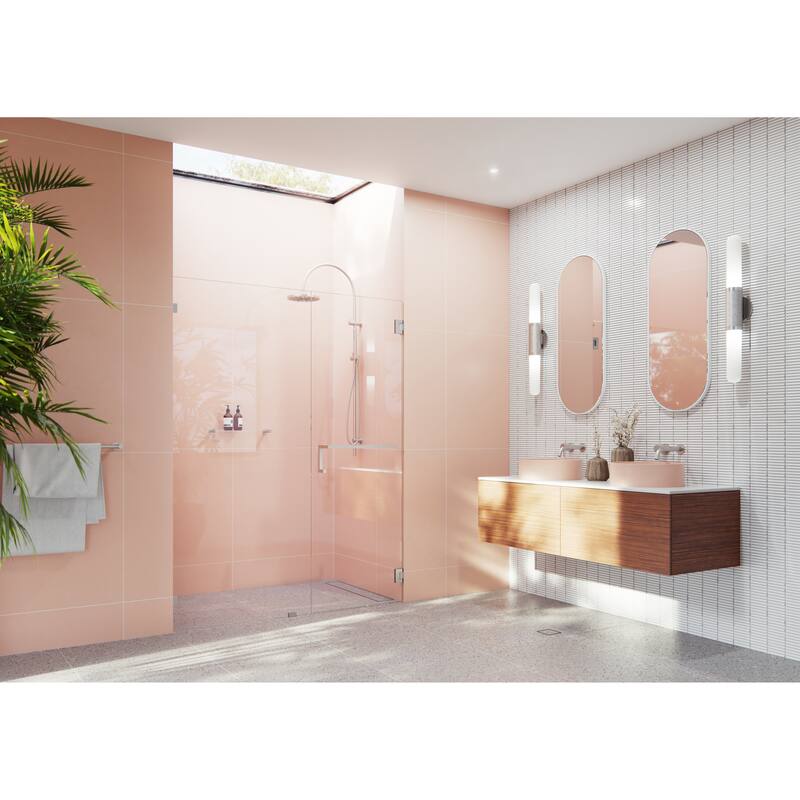 Glass Warehouse 78" x 60-5" Frameless Towel Bar Shower Door - Wall Hinge