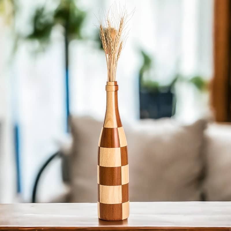 Novica Handmade Sylvan Elegance Mahogany And Palo Blanco Wood Decorative Vase