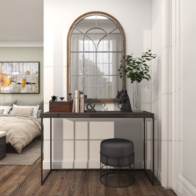 Modern Mango Wood 3 Section Tray with Black Metal Handles - Brown or Beige