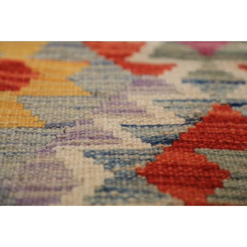 Kilim Oriental Large Rug Flatweave Tribal Wool Carpet - 9'10"x 16'3"