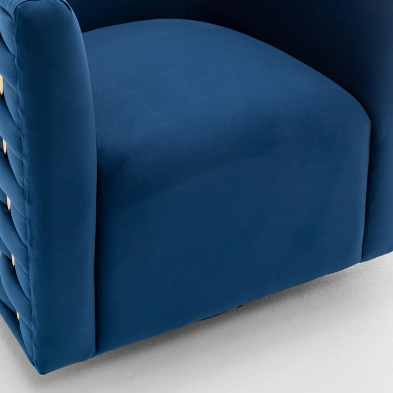 Modern Glam Velvet Upholstered 360 Degree Swivel Barrel Chair