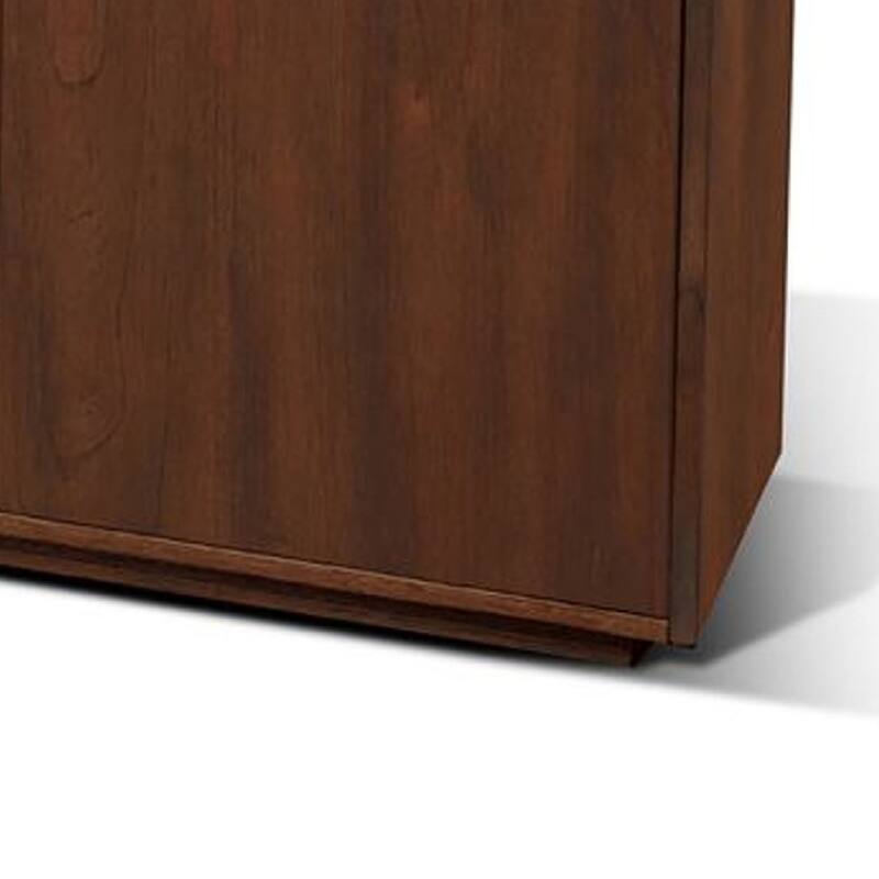 Nancy Sideboard Server with 3 Drawers and 2 Cabinets, Brown Mahogany Wood