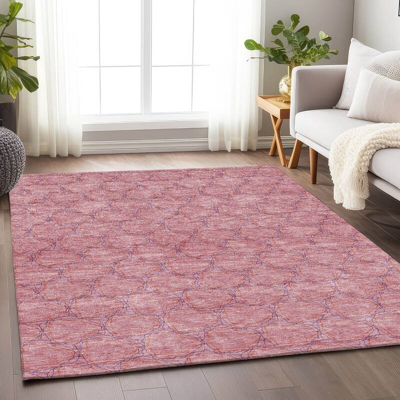 Premium Washable Super Soft Modern Geo Mayfield Rug - Pink - 8' x 10'