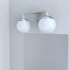 preview thumbnail 1 of 7, Hunter Hepburn 2 Light Vanity Wall Light, Damp Rated - Vintage, Mid-Century Modern, Glam Brushed Nickel