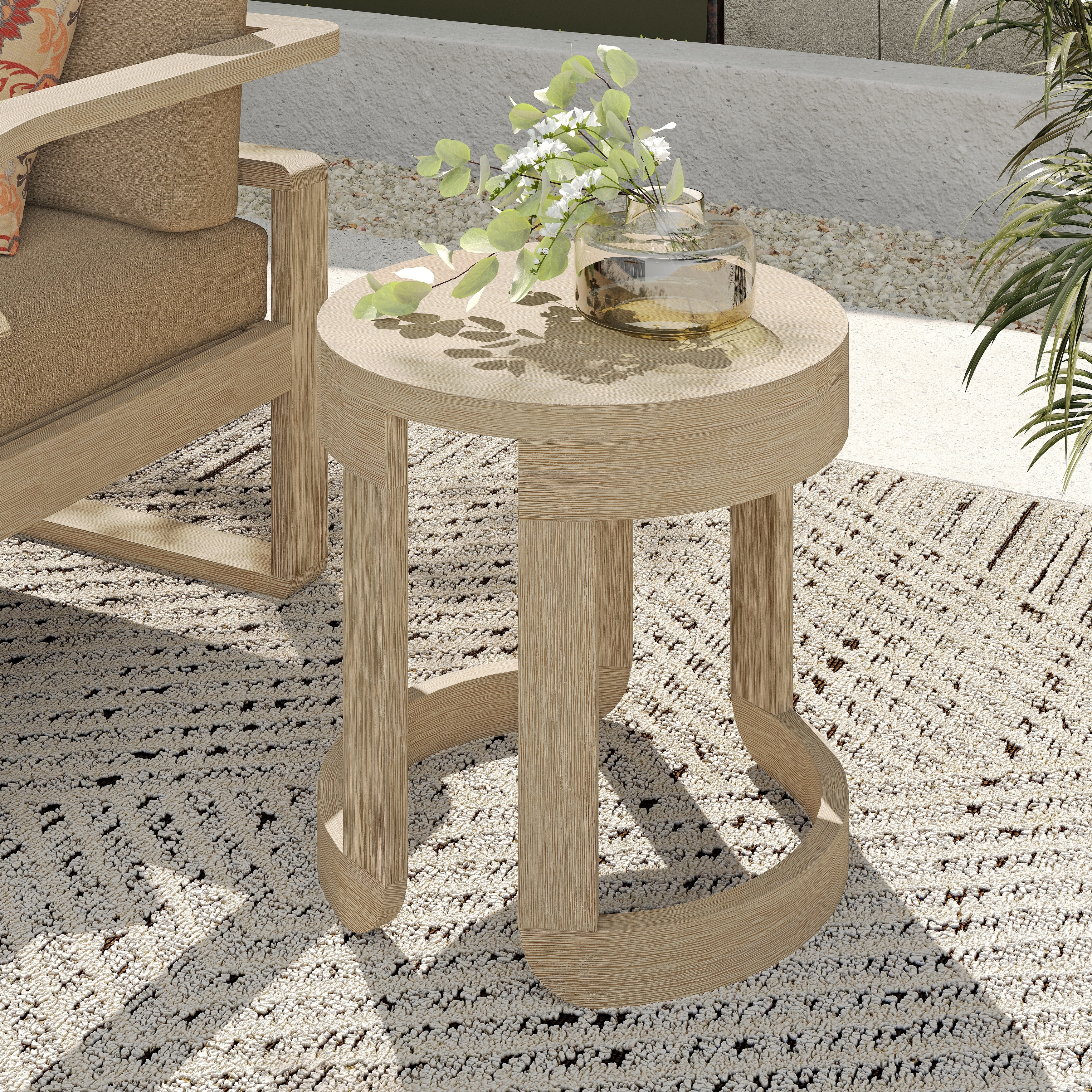 Corvus Manati Round 20 Inch Acacia Wood Coffee Table On Sale