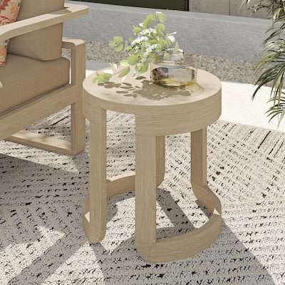 Corvus Manati Round 20-Inch Acacia Wood Coffee Table