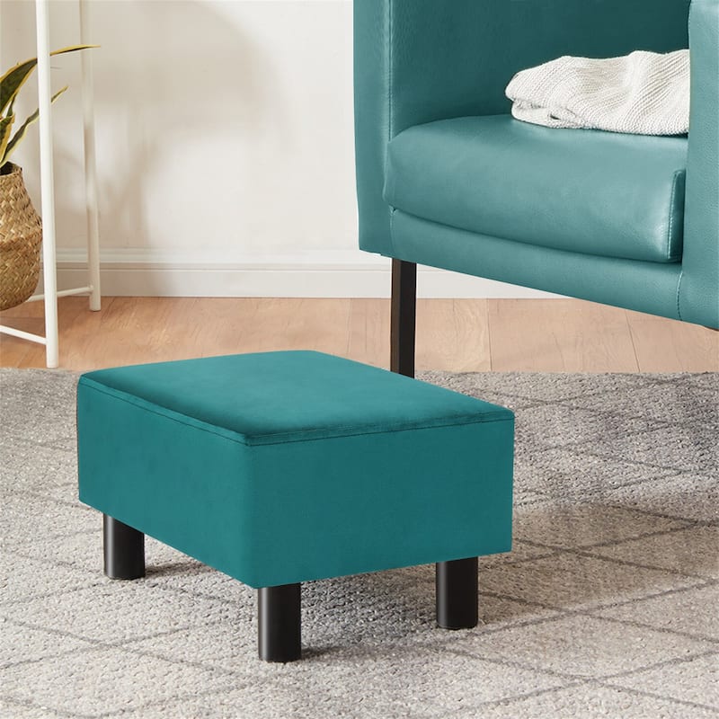 Adeco Footstool Ottoman Faux Leather Foot Rest Stool