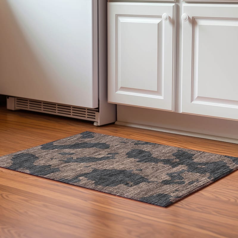 Premium Washable Super Soft Contemporary Islands Mayfield Rug - Chocolate - 1'8" x 2'6"