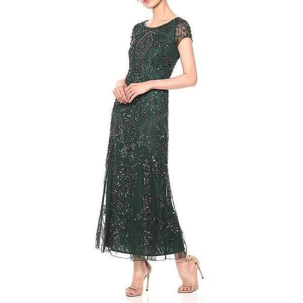 pisarro nights illusion neck sequin gown