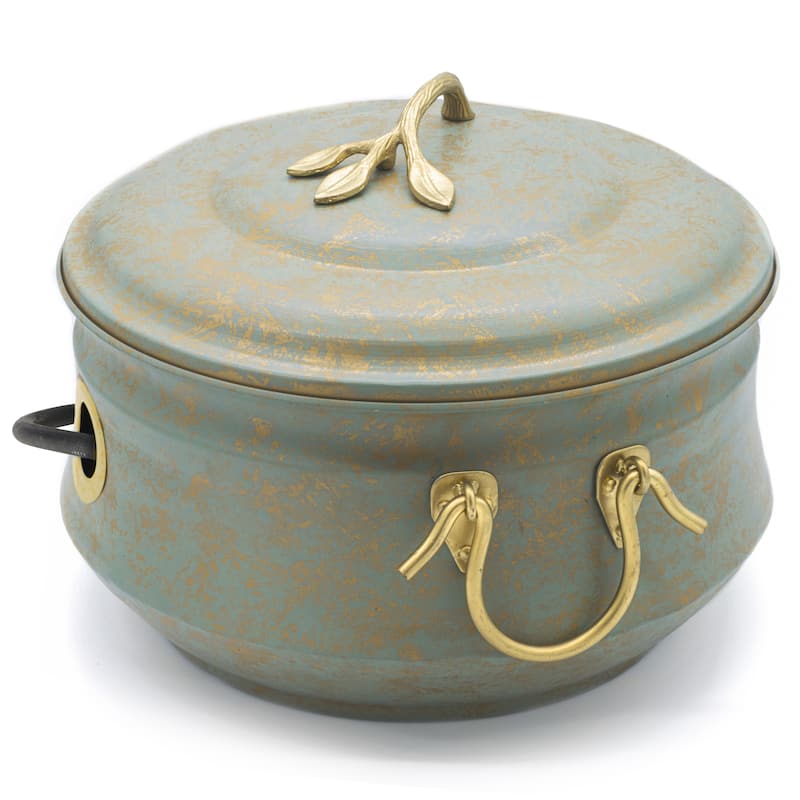 Sedona Hose Pot with Lid, Brass Accents by Good Directions