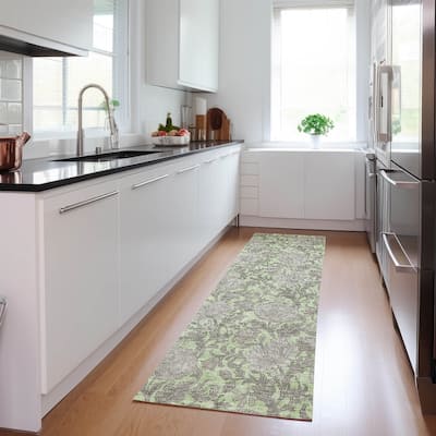 Machine Washable Indoor/ Outdoor Chantille Floral Rug