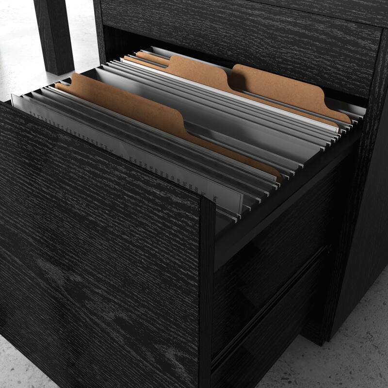 Wood L-Shaped Desk with Lightweight Design, Brown