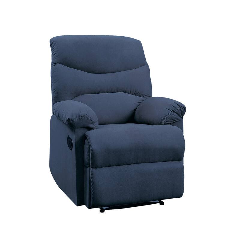 Ryane Pillow Top Arms Recliner with Tufted Back - Blue