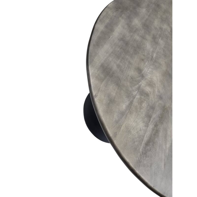 Wooden Round Dining Table - 40" - Fog Gray and Black